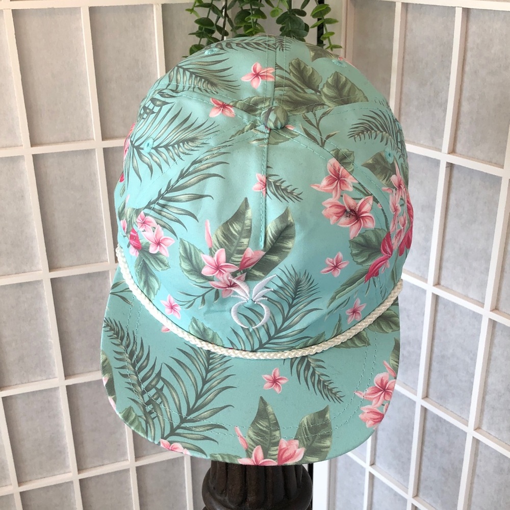 New Women's Imperial Adjustable Baseball Hat in Mint Green with Tropical Print - Picture 5 of 9